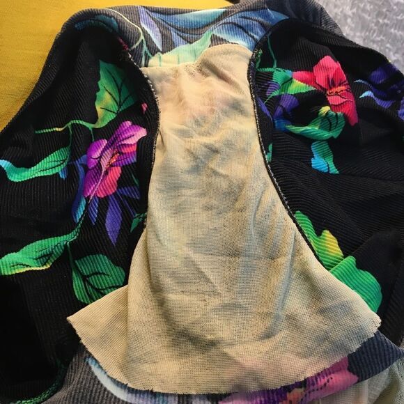 Mainstream Flower Print One Piece Swimsuit Size 12 - Picture 5 of 8